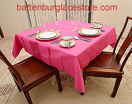 Square Tablecloth.RASPBERRY SORBET color.54 inches square